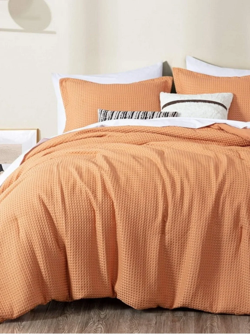 Textured Waffle cal king 3 piece comforter set